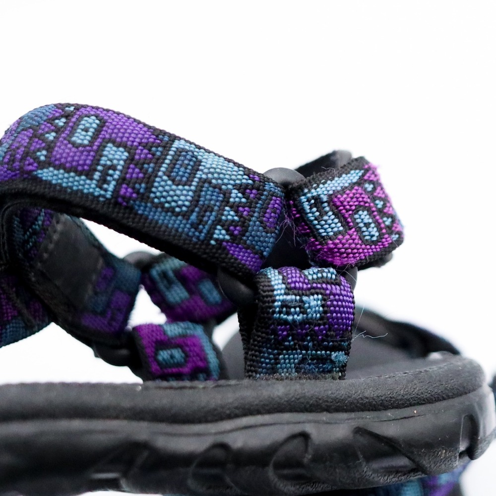 Vintage Teva Hurricane Hiking Sandals Womens 9 Purple Blue Geometric Strappy - Picture 10 of 11